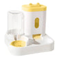 2in1 Pet Bowl Vertical Feeder and Drinker Cat Dog Bowl Water and Food in One - Yellow