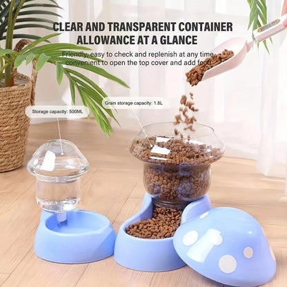 Cat Bowl Pet Feeding Bowl Double Dog Food Water Bowl for Cats and Dogs Feeding - Blue