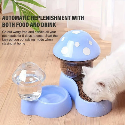 Cat Bowl Pet Feeding Bowl Double Dog Food Water Bowl for Cats and Dogs Feeding - Blue