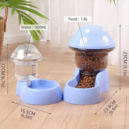 Cat Bowl Pet Feeding Bowl Double Dog Food Water Bowl for Cats and Dogs Feeding - Blue