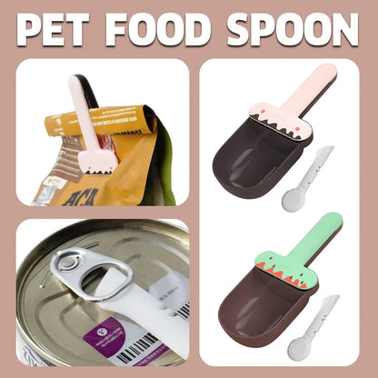 Pet Food Spoon Multifunctional Can Spoon Dog Shovel Ice Cream Cat Spoon Safe - Green