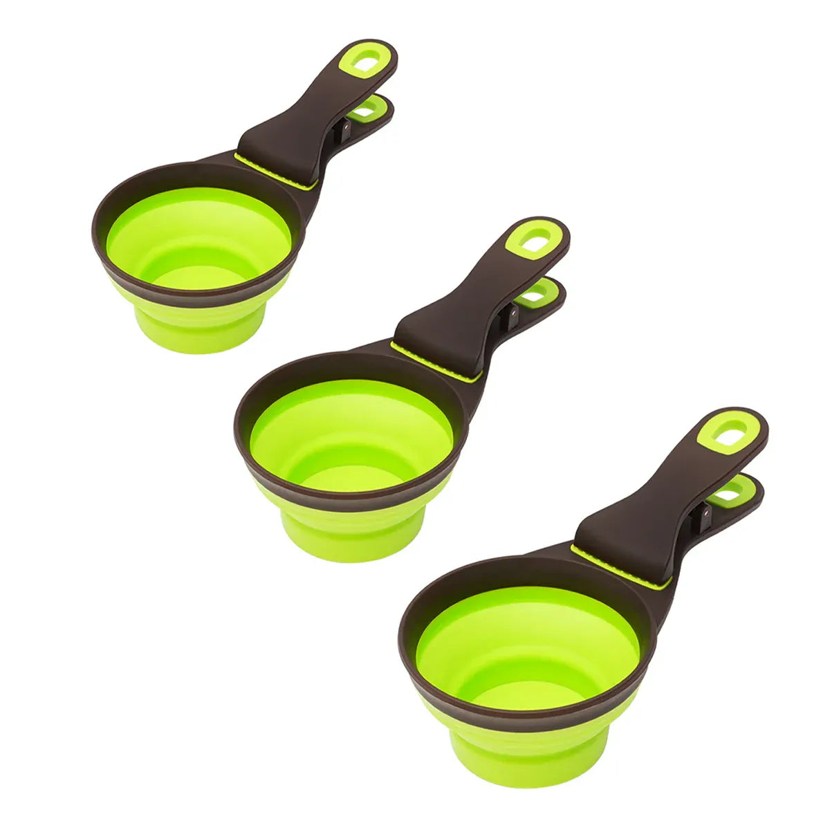 Silicone Pet Food Scoop With Clip Long Handle Foldable Cat Dog Spoon Tool - M