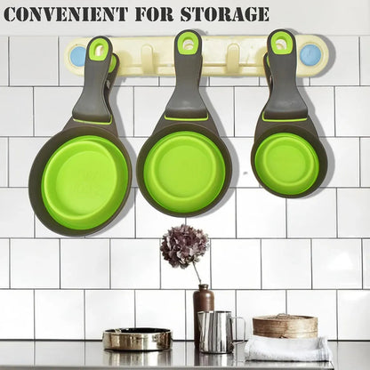 Silicone Pet Food Scoop With Clip Long Handle Foldable Cat Dog Spoon Tool - M