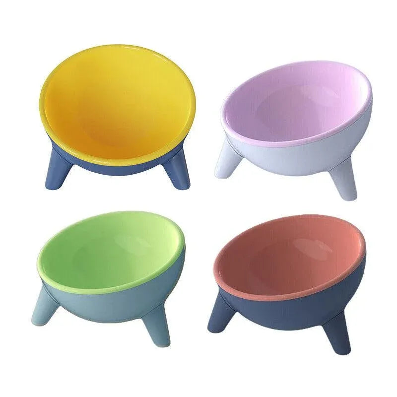 Raised Cat Bowl Pet Feeder Pet Bowl Elevated Dog Bowls 15° Tilted Pet Water Bowl - Moff Green