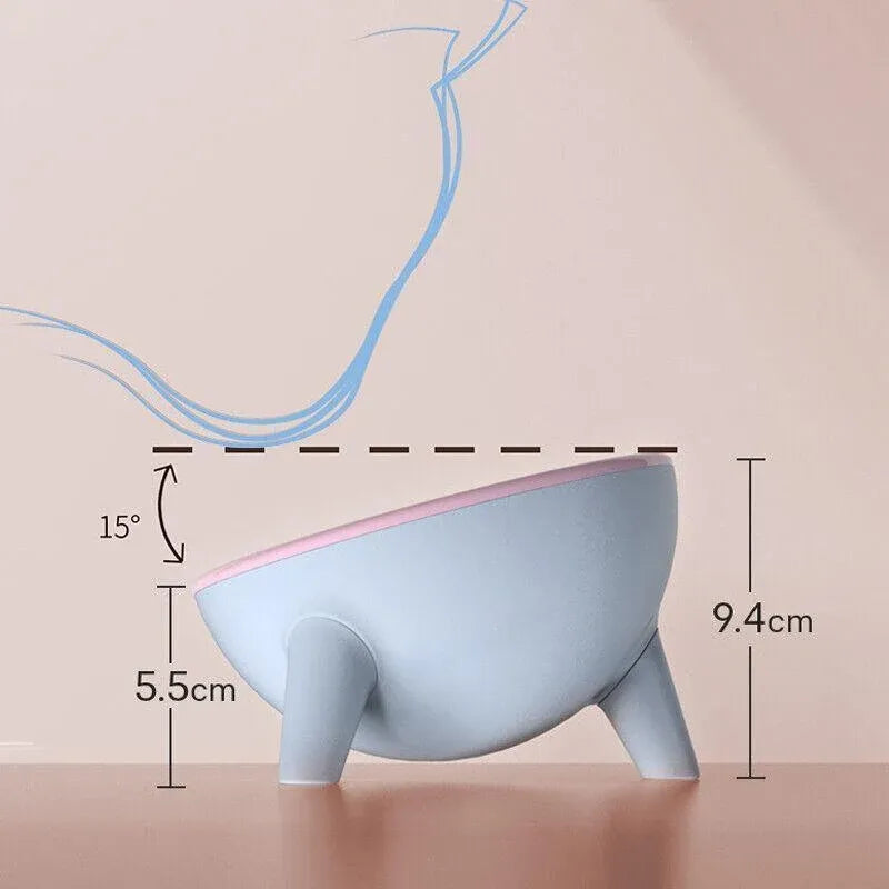 Raised Cat Bowl Pet Feeder Pet Bowl Elevated Dog Bowls 15° Tilted Pet Water Bowl - Rock Yellow