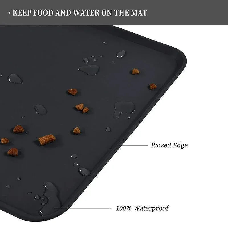 Silicone Pet Feeding Mat Dog Cat Food Bowl Placemat Waterproof Non-Slip Easy Clean - Pink
