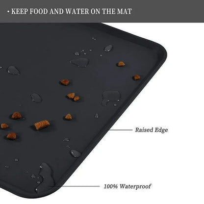 Silicone Pet Feeding Mat Dog Cat Food Bowl Placemat Waterproof Non-Slip Easy Clean - Pink