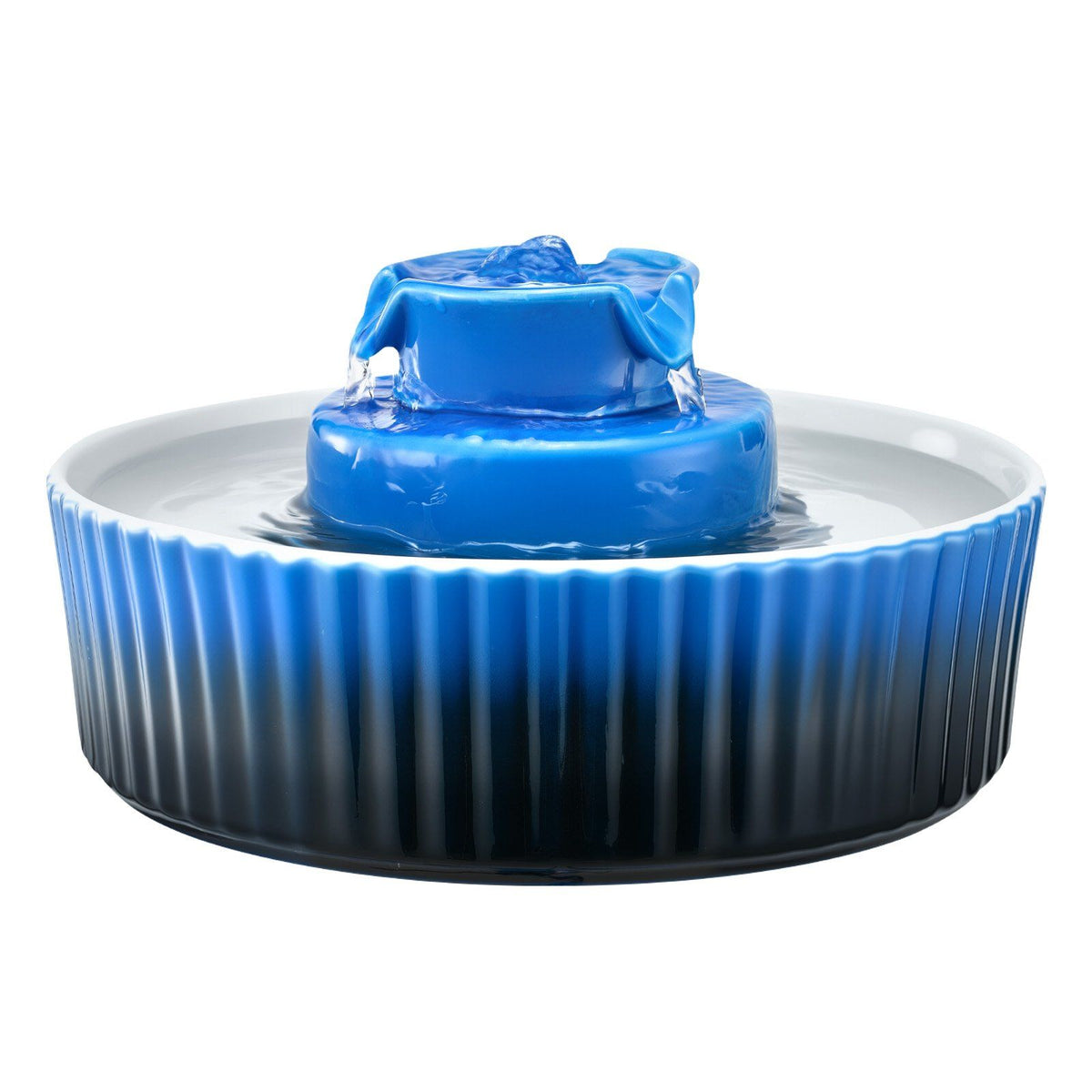 Ceramic Cat Water Fountain, 2.1 L Cupcake Pet Fountain, 360x Drinking Area and Multi-Layer Filtration System