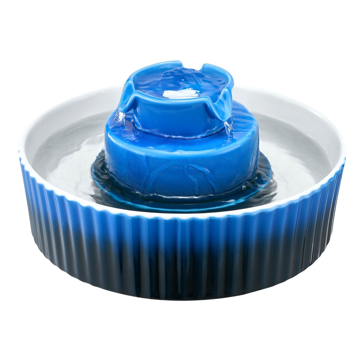 Ceramic Cat Water Fountain, 2.1 L Cupcake Pet Fountain, 360x Drinking Area and Multi-Layer Filtration System