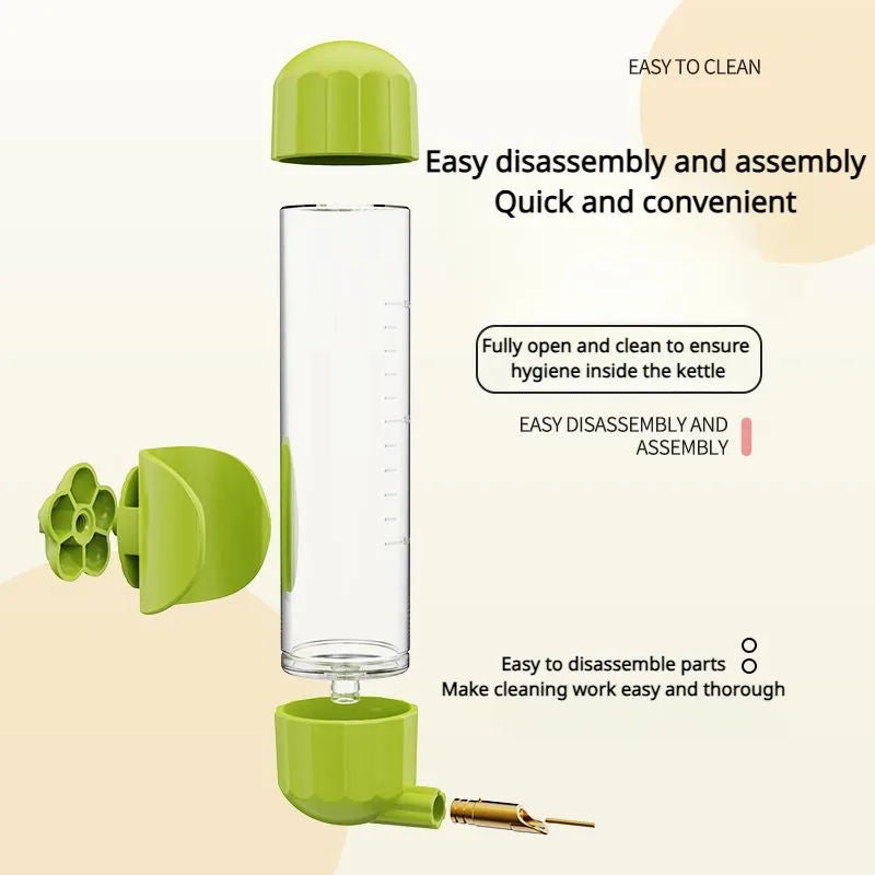 Grey Automatic Bird Water Feeder Bottle (200ml) - Leakproof No-Drip Dispenser for Parrots
