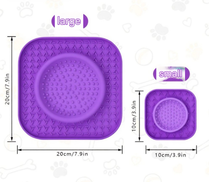 L Purple 2-Pack Premium Silicone Pet Lick Mat - Slow Feeder for Dogs and Cats with Powerful Suction Base - Anxiety Relief and Boredom Buster for Grooming and Bathing
