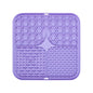 2PCS Purple 20 x 20 cm Silicone Pet Lick Mat | Multi-Zone Slow Feeder Pad with Suction Cups | Anxiety Relief Dog & Cat Bowl