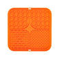 2PCS Orange 20 x 20 cm Silicone Pet Lick Mat | Multi-Zone Slow Feeder Pad with Suction Cups | Anxiety Relief Dog & Cat Bowl