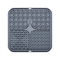 2PCS Grey 20 x 20 cm Silicone Pet Lick Mat | Multi-Zone Slow Feeder Pad with Suction Cups | Anxiety Relief Dog & Cat Bowl