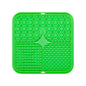 2PCS Green 20 x 20 cm Silicone Pet Lick Mat | Multi-Zone Slow Feeder Pad with Suction Cups | Anxiety Relief Dog & Cat Bowl