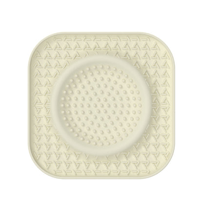 L Beige 2-Pack Premium Silicone Pet Lick Mat - Slow Feeder for Dogs and Cats with Powerful Suction Base - Anxiety Relief and Boredom Buster for Grooming and Bathing