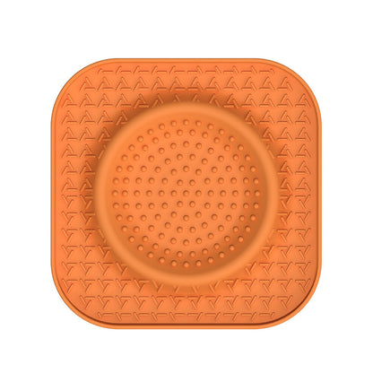 S Orange 2-Pack Premium Silicone Pet Lick Mat - Slow Feeder for Dogs and Cats with Powerful Suction Base - Anxiety Relief and Boredom Buster for Grooming and Bathing