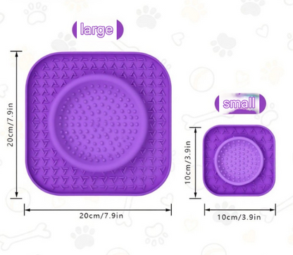 S Orange 2-Pack Premium Silicone Pet Lick Mat - Slow Feeder for Dogs and Cats with Powerful Suction Base - Anxiety Relief and Boredom Buster for Grooming and Bathing