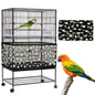XXL Black Flower【Height 40, Circumference 220】 Large Bird Cage Seed Catcher Net Cover - Adjustable Mesh Guard Splash-Proof Dust Cover for Indoor Outdoor Cages