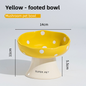 Yellow Elevated 15° Tilted Ceramic Cat Bowl - Anti-Chin Acne Glaze Finish, Non-Slip Weighted Base & Neck Protection Pet Feeder