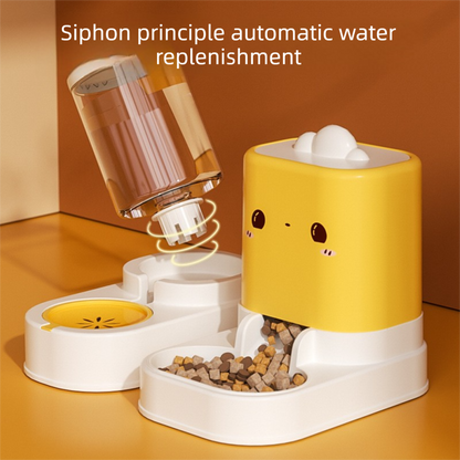 Pink  Cat & Dog Automatic Feeder & Waterer Set – 2-in-1 Dry & Wet Separation Station with 2200ml Food & 1000ml Water Capacity