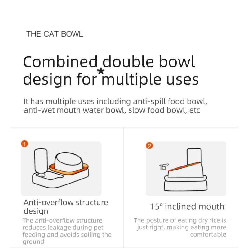 Blue and Orange Cat & Dog Feeding Station with Water Dispenser – Elevated Stainless Steel Pet Bowl Set with Slow Feeder, Anti-Spill Design and Automatic Water Supply
