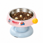 Pink and Blue Elevated Pet Food Bowl - Stainless Steel Insert, Non-Slip Base, Wide Mouth Design, Ergonomic Neck Protection for Cats and Small Dogs