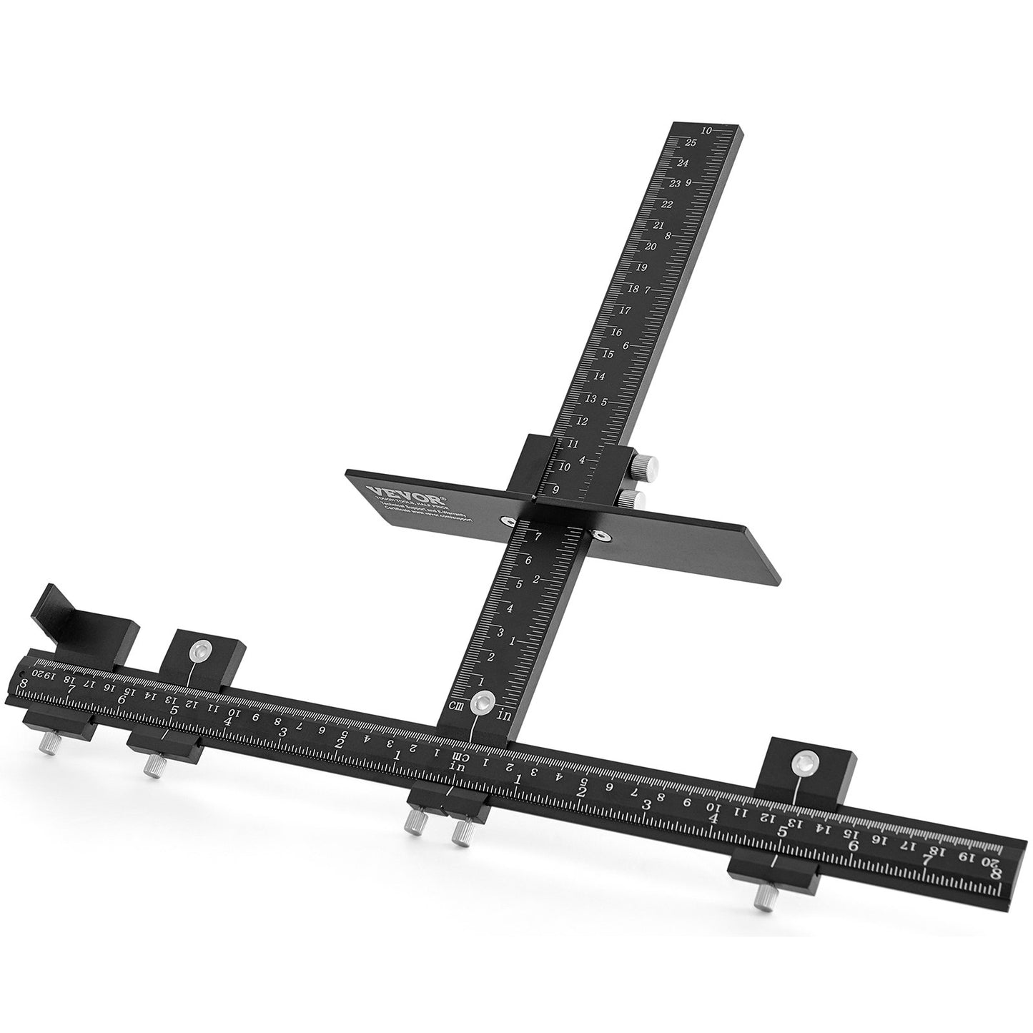 Cabinet Hardware Jig, Aluminum Alloy Cabinet Handle Jig with Center Punch, Adjustable Cabinet Hardware Template Tool, for Installation of Door Drawer Front Knobs Handles and Pulls